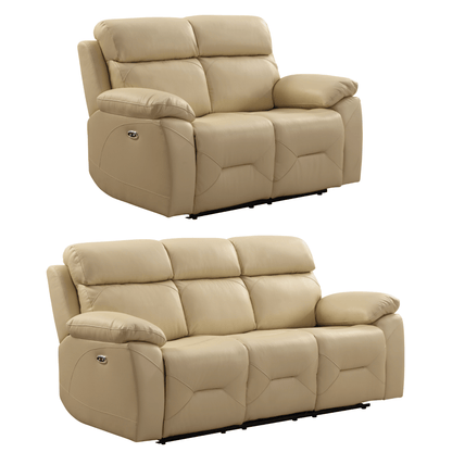 Renato Cream 3+2 sofa set on a white background with soft, textured fabric upholstery and clean design