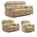 Renato Genuine Leather Cream Electric Recliner 3+2+1 Sofa