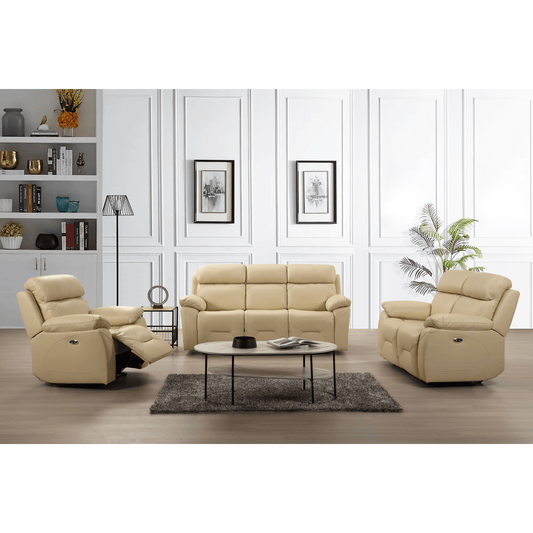 Renato Cream 3+2+1 sofa set in a modern living room setting