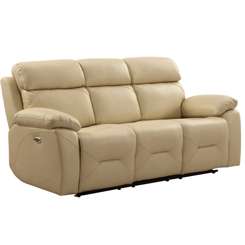 Renato Cream 3-seater sofa at an angle on a white background