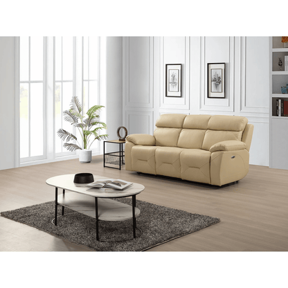 Renato Cream 3-seater sofa in a modern living room setting
