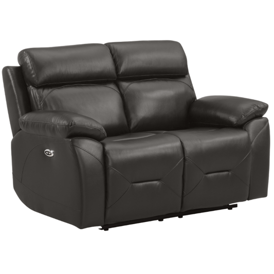 Black leather recliner sofa on a white background