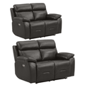 Renato Genuine Leather Grey Electric Recliner 2+2 Seater