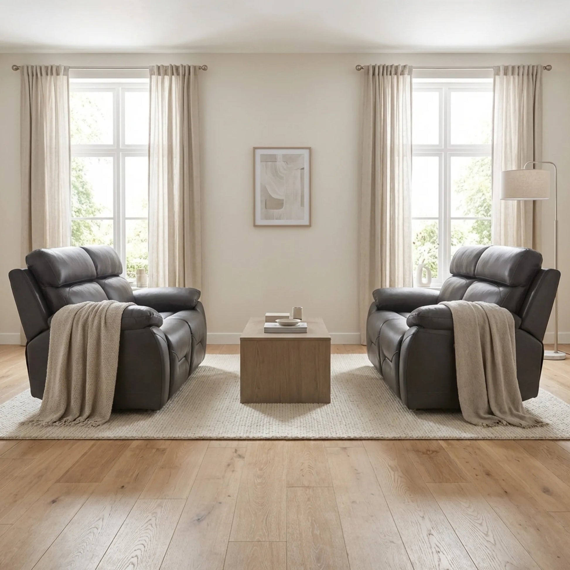 Grey electric recliner set