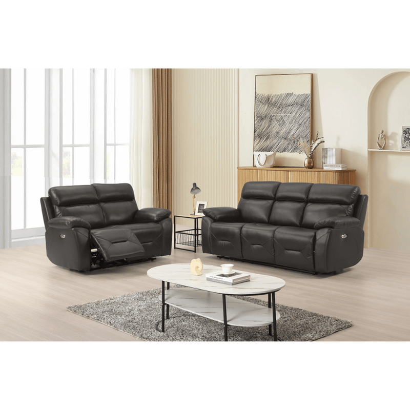 Renato Grey 3+2 sofa combo in a modern roomset, grey upholstery, stylish and comfortable living room furniture set