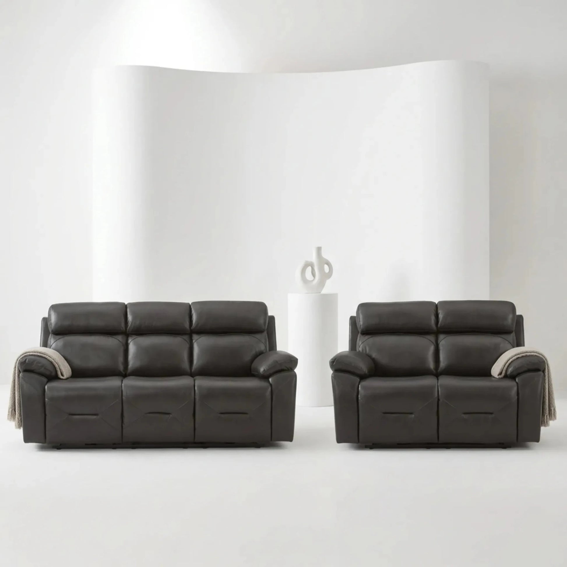 Electric power sofa suite grey