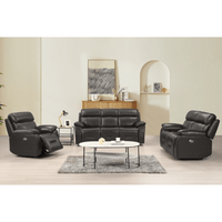 Renato Grey 3+2+1 sofa combo in a modern roomset, grey upholstery, stylish and comfortable living room furniture set