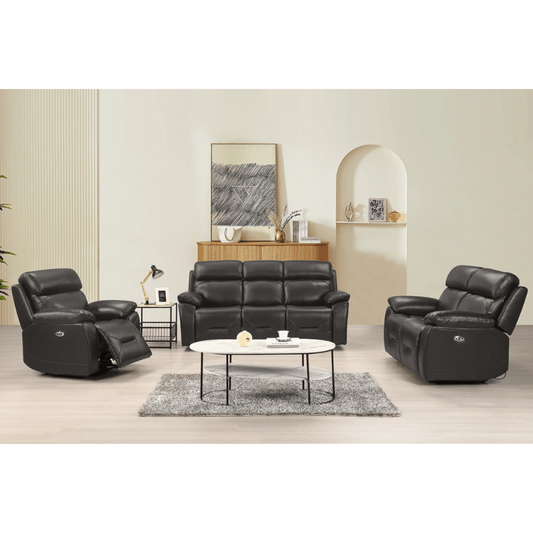 Renato Grey 3+2+1 sofa combo in a modern roomset, grey upholstery, stylish and comfortable living room furniture set