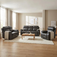 Renato Genuine Leather Grey Electric Power Recliner 3+2+1 Seater Sofa Set - Furniture Instore