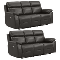 Renato Genuine Leather Grey Electric Recliner 3+3 Seater