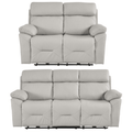 Renato Genuine Leather Light Grey Electric Power Recliner 3+2 Sofa Set