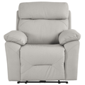 Renato Genuine Leather Light Grey Electric Power Recliner Armchair