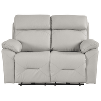 Renato Genuine Leather Light Grey Electric Power Recliner 2 Seater Sofa