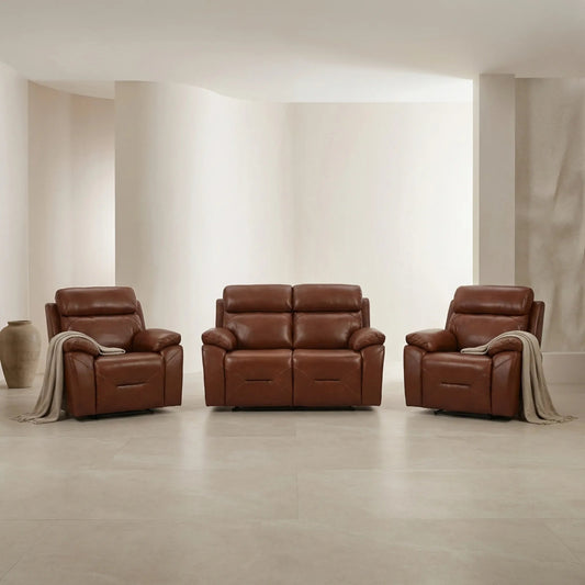 Power recliner sofa tan