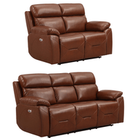 Renato Genuine Leather Tan Electric Power Recliner 3+2 Seater Sofa Set