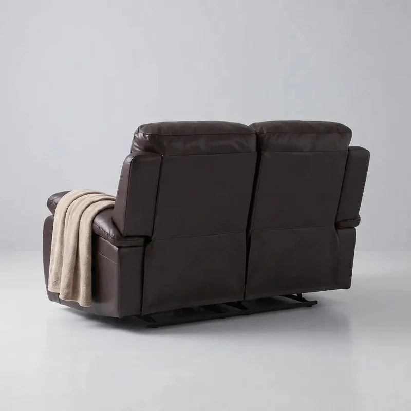 Roma Brown Leather Manual 3+2 Sofa
