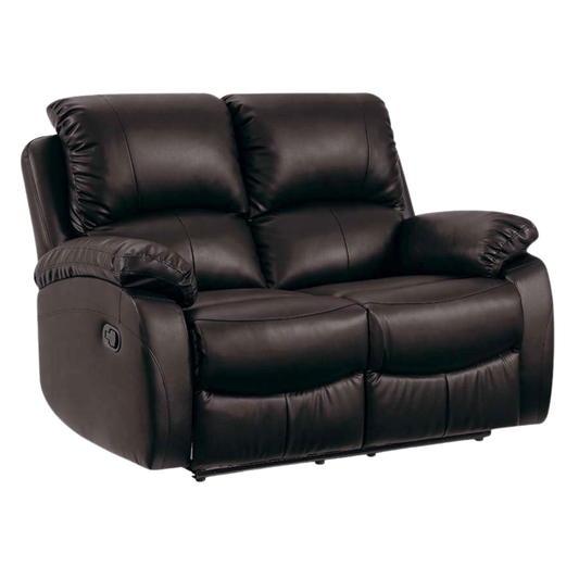 Brown leather recliner sofa on a white background