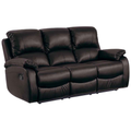 Roma Brown Leather Manual Recliner 3 Seater Sofa
