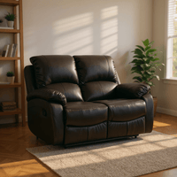 Roma Brown Leather Manual Recliner 3+2+1 Seater Sofa Set - Furniture Instore