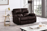 Roma Brown Leather Manual Recliner 3+2+1 Seater Sofa Set - Furniture Instore