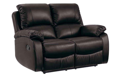 Roma Brown Leather Manual Recliner 2 Seater Sofa