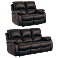 Roma Brown Leather Manual Recliner 3+2 Seater Sofa Set