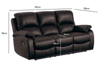 Roma Brown Leather Manual Recliner 3+2+1 Seater Sofa Set - Furniture Instore