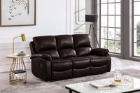 Roma Brown Leather Manual Recliner 3+2+1 Seater Sofa Set - Furniture Instore