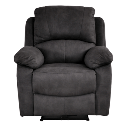 Gray recliner chair on a white background