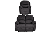Roma Grey Fabric Electric Recliner 2+1 Seater Sofa