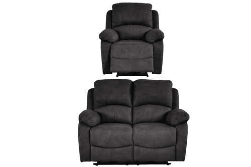Roma Grey Fabric Electric Recliner 2+1 Seater Sofa