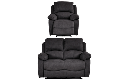 Roma Grey Fabric Electric Recliner 2+1 Seater Sofa