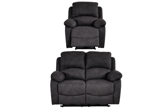 Roma Grey Fabric Electric Recliner 2+1 Seater Sofa - Furniture Instore
