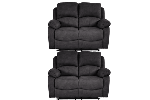 Roma Grey Fabric Electric Recliner 2+2 Seater Sofa Set