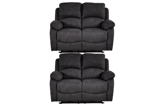 Roma Grey Fabric Electric Recliner 2+2 Seater Sofa Set