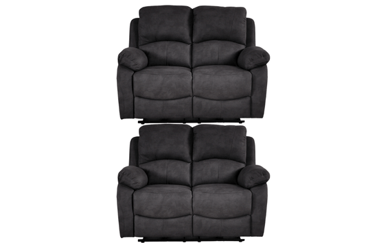 Roma Grey Fabric Electric Recliner 2+2 Seater Sofa Set - Furniture Instore