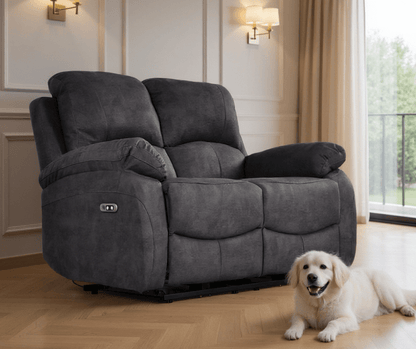 Roma Grey Fabric Electric Recliner 3+2+1 Seater Sofa Set - Furniture Instore