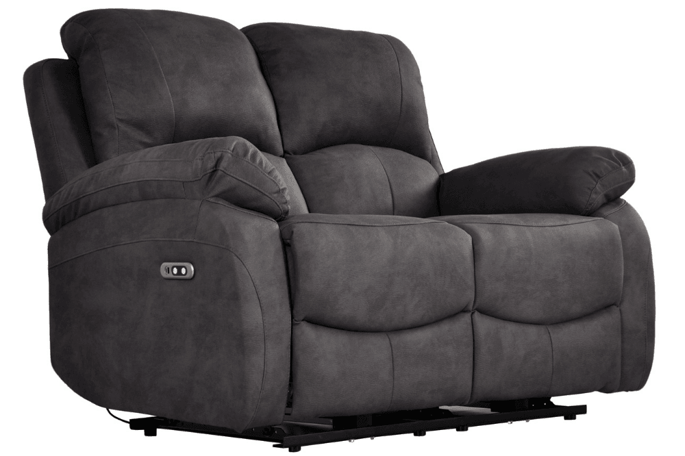 Roma Grey Fabric Electric Recliner 2 Seater Sofa