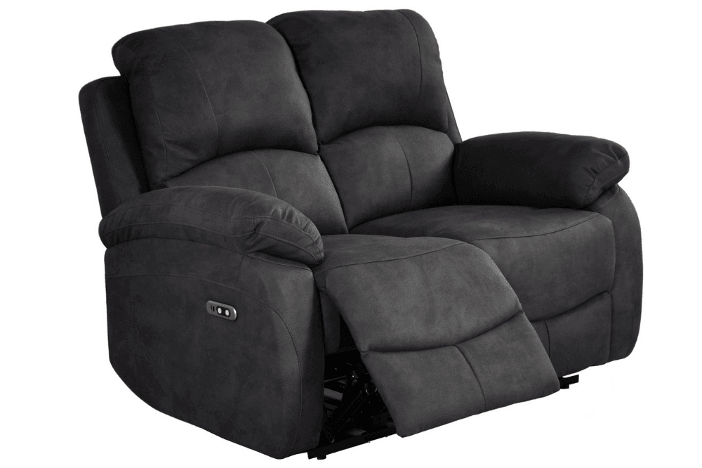 Roma Grey Fabric Electric Recliner 2 Seater Sofa