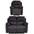 Roma Grey Fabric Electric Recliner 2+1 Seater Sofa Set