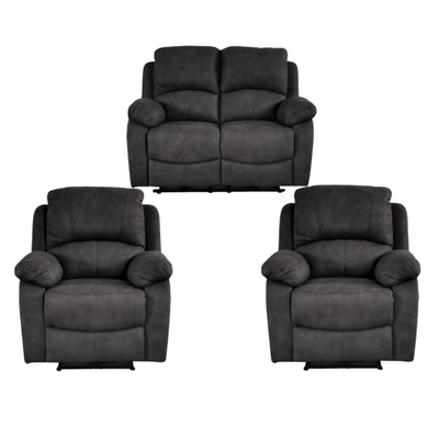 Roma Grey Fabric Electric Recliner 2+1+1 Seater Sofa Set