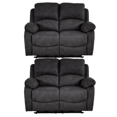 Roma Grey Fabric Electric Recliner 2+2 Seater Sofa Set