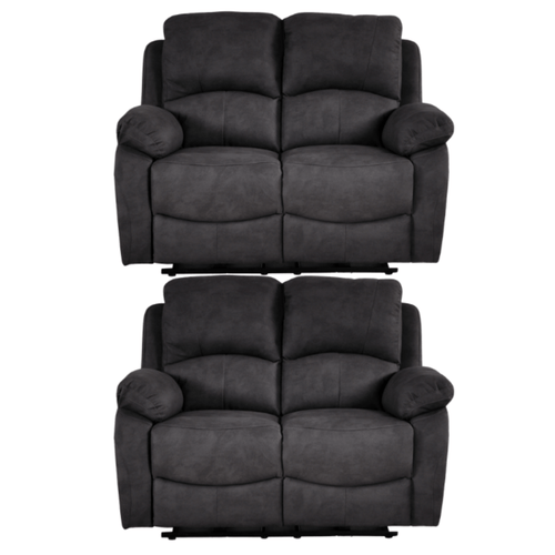 Roma Grey Fabric Electric Recliner 2+2 Seater Sofa Set