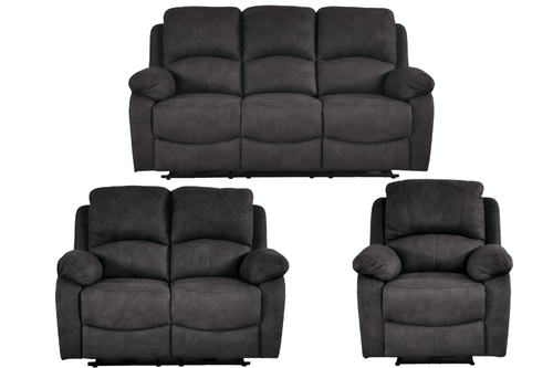 Roma Grey Fabric Electric Recliner 3+2+1 Seater Sofa Set