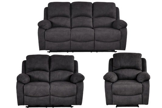 Roma Grey Fabric Electric Recliner 3+2+1 Seater Sofa Set - Furniture Instore