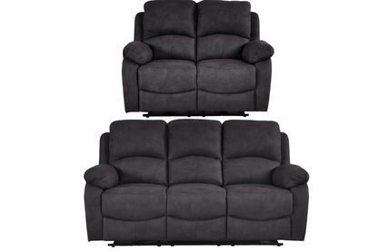 Roma Grey Fabric Electric Recliner 3+2 Seater Sofa Set - Furniture Instore