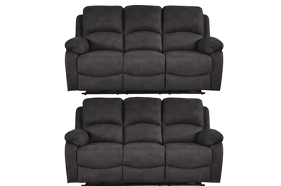 Roma Grey Fabric Electric Recliner 3+3 Seater Sofa Set