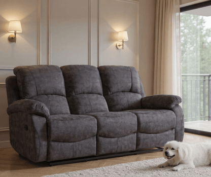 Roma Grey Fabric Electric Recliner 3+2+1 Seater Sofa Set - Furniture Instore