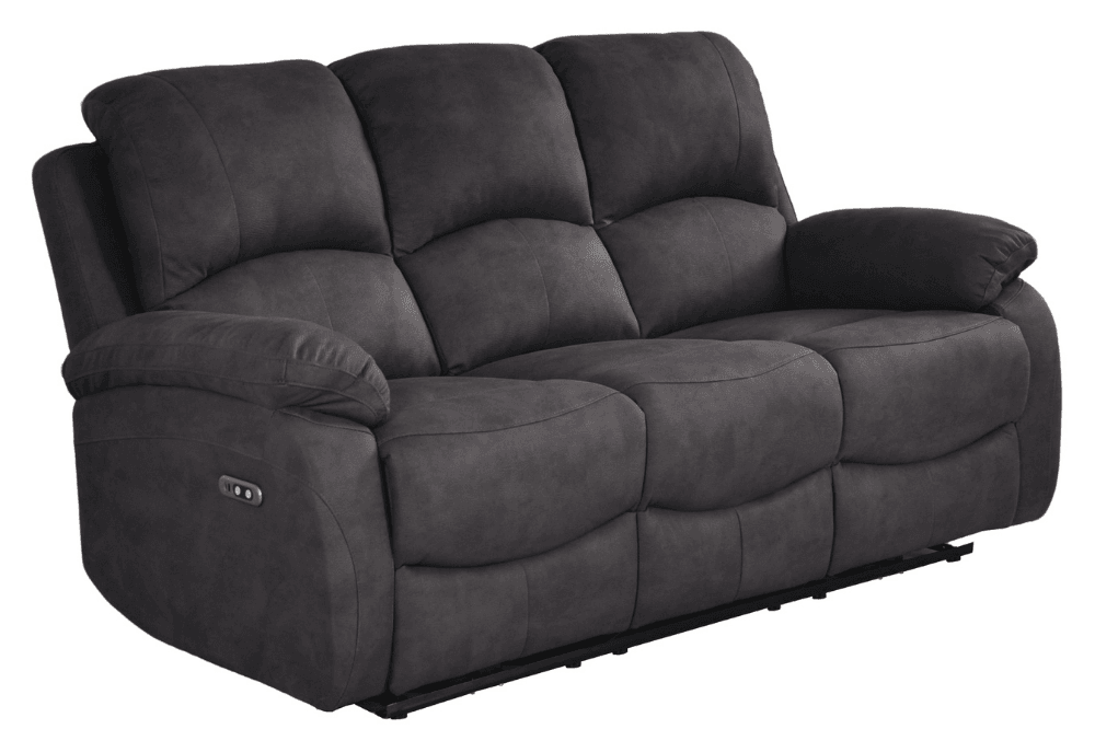 Roma Grey Fabric Electric 3 Seater Sofa