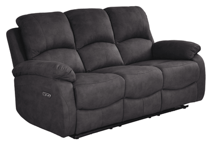 Roma Grey Fabric Electric 3 Seater Sofa